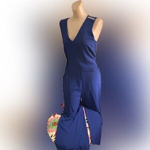 Michael Kors Women's Belted Jumpsuit  Blue Size 6